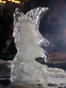 Ice sculpture carved on Holland America's MS Zuiderdam.